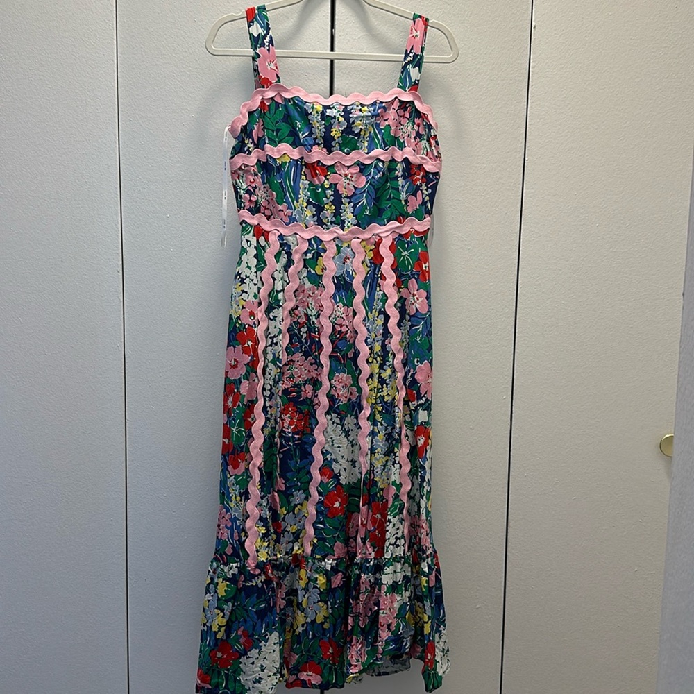 Just Me Sleeveless Square Neck Midi Dress in Size Small